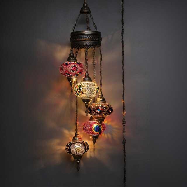 Turkish Ceiling Lamp, Decorative Pendant Mosaic Moroccan Chandeliers - image 1