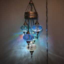 Turkish Ceiling Lamp, Decorative Pendant Mosaic Moroccan Chandeliers - thumbnail 3