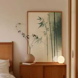 Bamboo Wall Art Poster - Japanese Zen Nature Print Minimal Botanical Decor Calm Neutral Interior Artwork - thumbnail 2