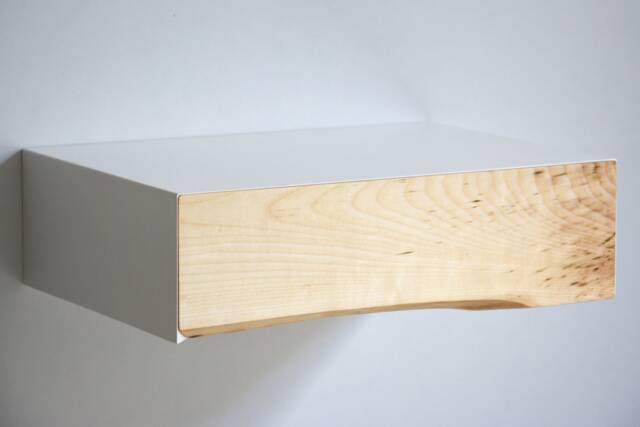 Minimalist Floating Nightstand With Live Edge Drawer - 3 Sizes Single Or Double - image 1