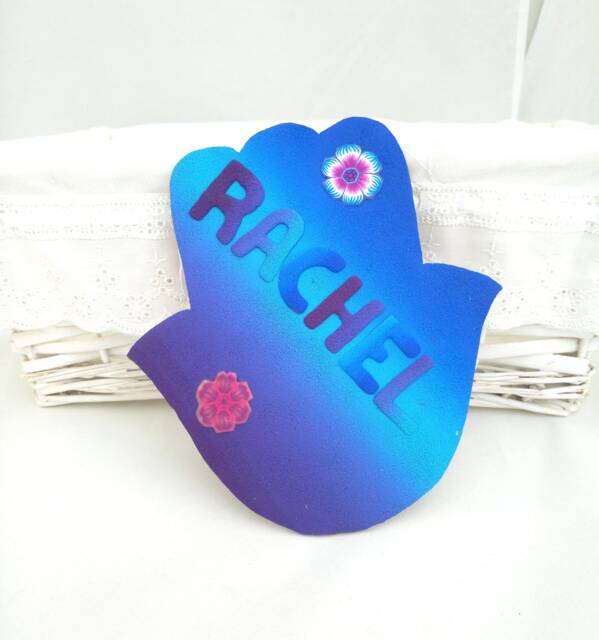 Personalized Blue Hamsa Hand Wall Hanging - Spiritual Home Blessing - image 1