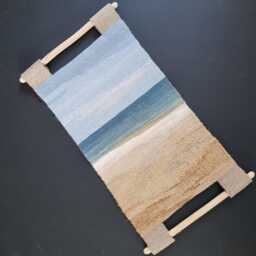 Handwoven Sea Tapestry Textured Linen&wool Wall Hanging, Vertical Fibre Art Decor, Earth Tones