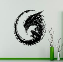 Alien Wall Decal Film Horror Movie Vinyl Sticker Home Interior Living Room Decor Removable Stickers 25(Avp - thumbnail 1