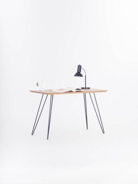 Edge - Solid Wooden Desk, Modern Table With Metal Hairpin Legs American Walnut Colour/Finish - image 1