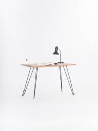 Edge - Solid Wooden Desk, Modern Table With Metal Hairpin Legs American Walnut Colour/Finish - thumbnail 1