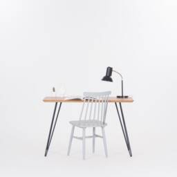 Edge - Solid Wooden Desk, Modern Table With Metal Hairpin Legs American Walnut Colour/Finish - thumbnail 3