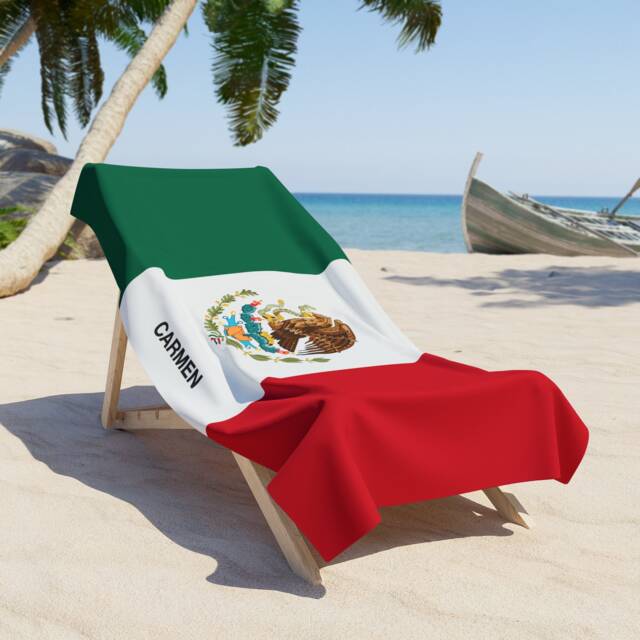 Mexico Beach Towel, Mexico Flag Tovel, Of Mexico, Beach Country Gift, Gift - image 1