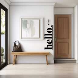 Modern Hello Metal Wall Art, Minimalist Entryway Decor - thumbnail 3