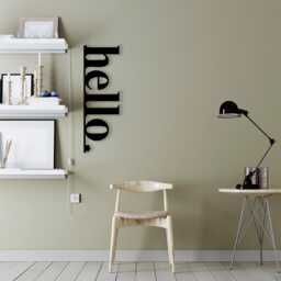 Modern Hello Metal Wall Art, Minimalist Entryway Decor - thumbnail 4