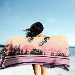 Bmx Bike Beach Towel Cycling Art, Original Design - thumbnail 2