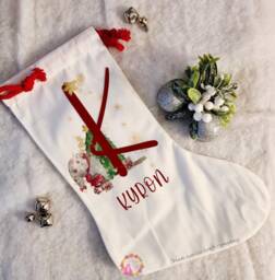 Christmas Stocking, Santa Xmas Decoration, Personalised Gift, Custom