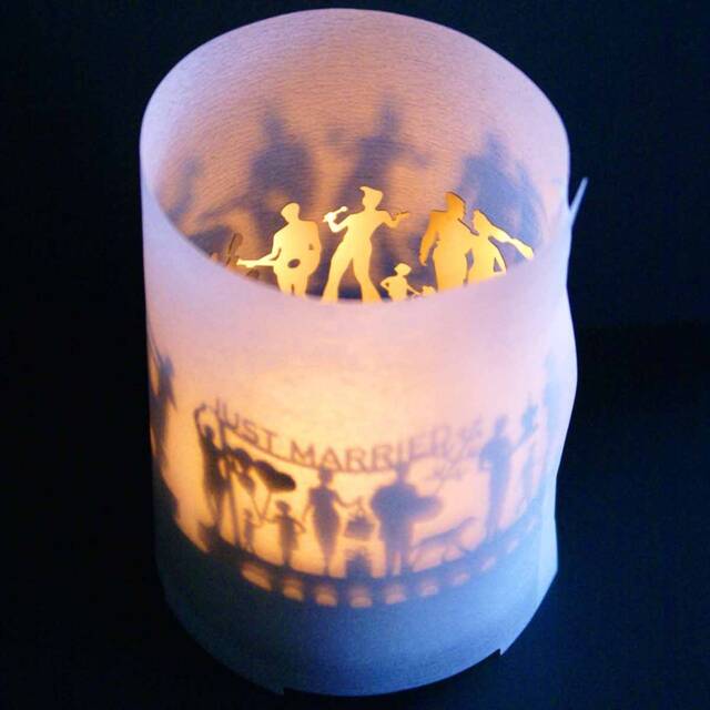 Wedding Gift Shadow Play Candle - Romantic Silhouette, Anniversary - image 1