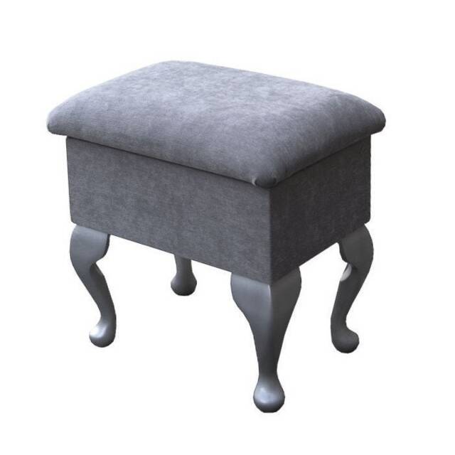 Handmade Grey Velvet Small Dressing Table Storage Stool - image 1