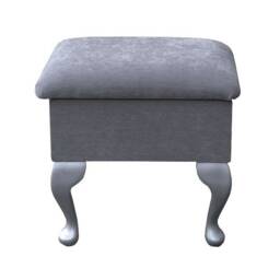 Handmade Grey Velvet Small Dressing Table Storage Stool - thumbnail 3