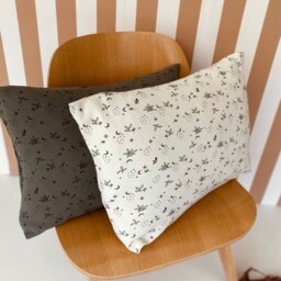 Cream & Khaki Custom Pillowcase 60x40cm in Double Gauze Oeko Tex - thumbnail 3