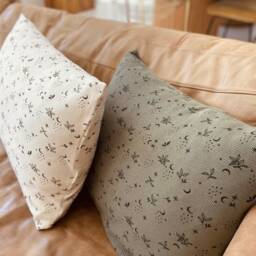 Cream & Khaki Custom Pillowcase 60x40cm in Double Gauze Oeko Tex - thumbnail 2