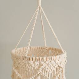 Macrame Hanging Lantern, Boho Pendant Lamp, Tassel Chandelier For Wedding, Unique Handmade Lampshade, Bohemian Light Decor V09 - thumbnail 4