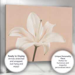 Cream White Lily Bouquet Yellow Botanical Illustration Canvas Wall Art Print Decor Picture Ready To Hang - thumbnail 3