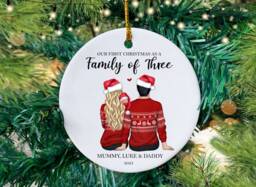 Our First Christmas As A Family Of Three Bauble