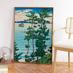 Hasui Kawase Japanese Poster, Nishi Park, Water Decor, Asian Wall Art, Traditional Spectacular Scenery Print, Nature Poster - thumbnail 3