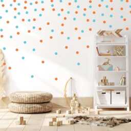 Polka Dot Wall Decal, Confetti Art, Diy Large Backdrop Sprinkle Stickers, Peel & Stick Wallpaper Vinyl, Nursery Circles Girls Room Decor - thumbnail 3