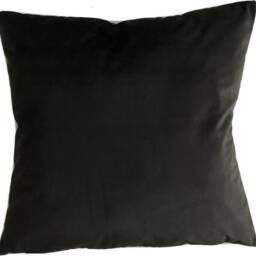 Mustard Yellow Linen Cushion Cover Botanical Floral Print, Black Velvet Back - thumbnail 2