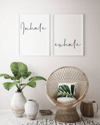 Inhale, Exhale Wall Prints, Two Variations Available To Order, Printed On White Matte Finish Premium Paper, A5, A4 & A3 Sizes Available - thumbnail 1