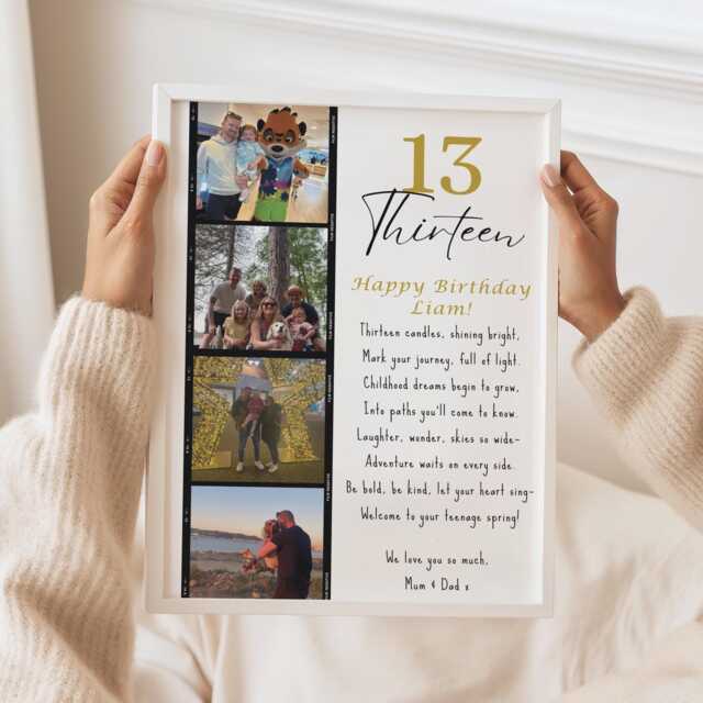 Personalised 13Th Birthday Photo Frame, Teen Milestone Keepsake Gift - image 1