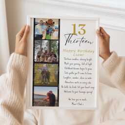 Personalised 13Th Birthday Photo Frame, Teen Milestone Keepsake Gift - thumbnail 1