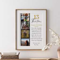 Personalised 13Th Birthday Photo Frame, Teen Milestone Keepsake Gift - thumbnail 3