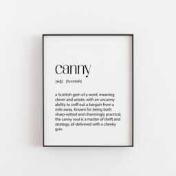 Canny Definition Print - Scottish Slang Wall Art, Funny Gift For Scots, Clever Home D??cor, Scottish-Themed Artwork Gallery Scot - thumbnail 2