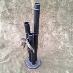 Hand Forged Iron Bamboo Sculpture, Blacksmith Art, Made in Usa