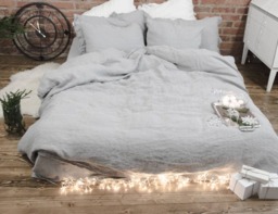 stonewashed Linen Duvet Cover Nordic Gray European Flax Bedding