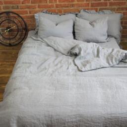 stonewashed Linen Duvet Cover Nordic Gray European Flax Bedding - thumbnail 3
