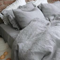 stonewashed Linen Duvet Cover Nordic Gray European Flax Bedding - thumbnail 2