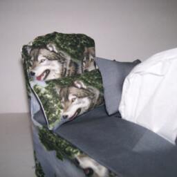 Bed Shaped , Tissue Box Cover Two Mini Pillows Wolves Novelty Fabric Craft Home Decor Unique Design Shipping Included - thumbnail 3