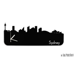 Sydney Skyline - Silhouette Wall Clock