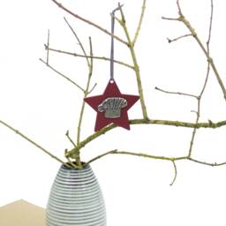 Chef Hat Wooden Star - Christmas Ornament Cooking Tree Decoration Baking Hanging Foodie Gift Dad - thumbnail 4