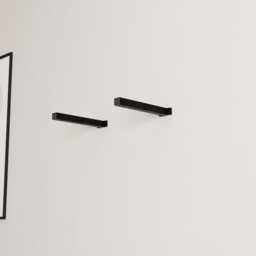 Square Steel Piping Shelf Brackets Heavy-Duty Industrial Wall Mount - thumbnail 1