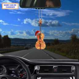 Musical Cello Acrylic 2D Flat Christmas Ornament, Festive Tree Hanging Holiday Decoration, Unique Cello Musical Gift - thumbnail 3