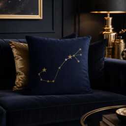Scorpio Constellation Pillow Cover, Zodiac Astrology Decor, Celestial Cushion Navy Blue Gift For Her - thumbnail 3