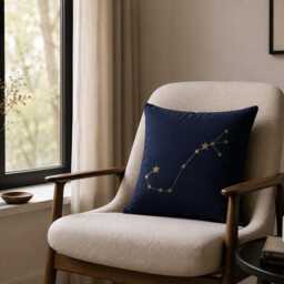 Scorpio Constellation Pillow Cover, Zodiac Astrology Decor, Celestial Cushion Navy Blue Gift For Her - thumbnail 2