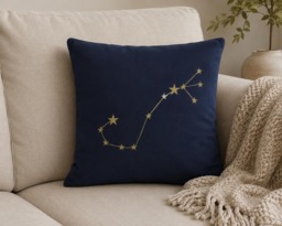 Scorpio Constellation Pillow Cover, Zodiac Astrology Decor, Celestial Cushion Navy Blue Gift For Her