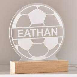 Personalised Football Night Light, Childrens Led Multi Colour Soccer Lamp - thumbnail 2