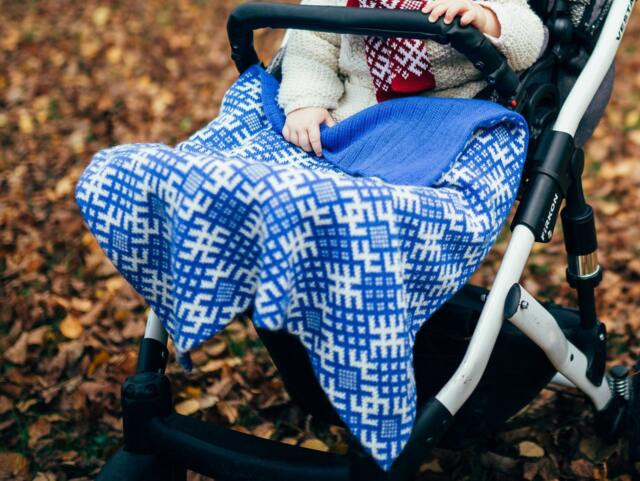 Knitted Baby Blanket Jumis - Newborn Scandinavian Pattern Wool, Alpaca For Kids Different Colours - image 1