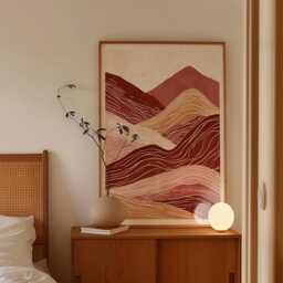 Abstract Desert Landscape Poster, Terracotta Wave Wall Art, Minimal Earth Tone Print - thumbnail 2