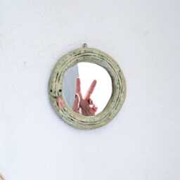 Ceramic Mirror With Snake Or Floral Pattern - thumbnail 1