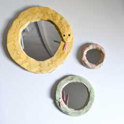 Ceramic Mirror With Snake Or Floral Pattern - thumbnail 2