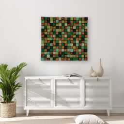 Handmade Reclaimed Wood Wall Art - Green Turquoise Mosaic - thumbnail 3