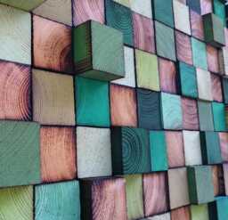 Handmade Reclaimed Wood Wall Art - Green Turquoise Mosaic - thumbnail 1